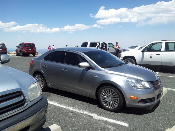 My new Kizashi after driving to the top of the highest paved road in North America. Mt. Evans CO.